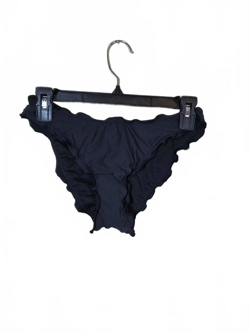 Hobie Women’s Cinched Back Hipster Bikini Bottom Black Solids Size Small
